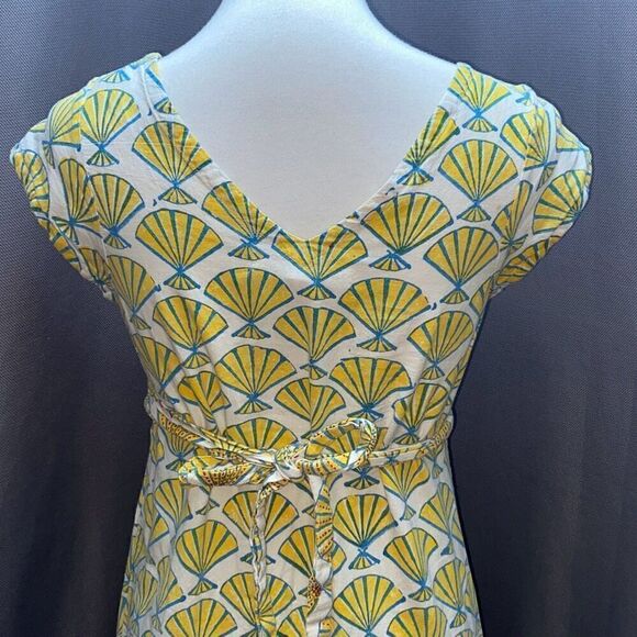 Mata Traders Yaga Crescent obi dress summer blue/yellow Sz S - Picture 7 of 13